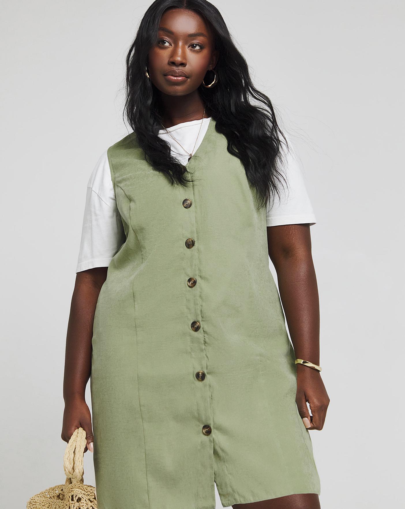 Sage Button Up Dress Fashion World