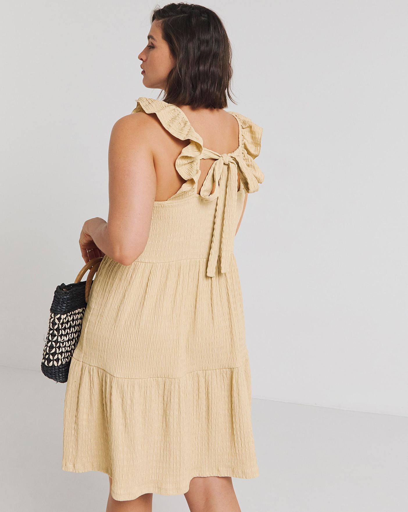 Textured Jersey Tiered Smock Dress Simply Be