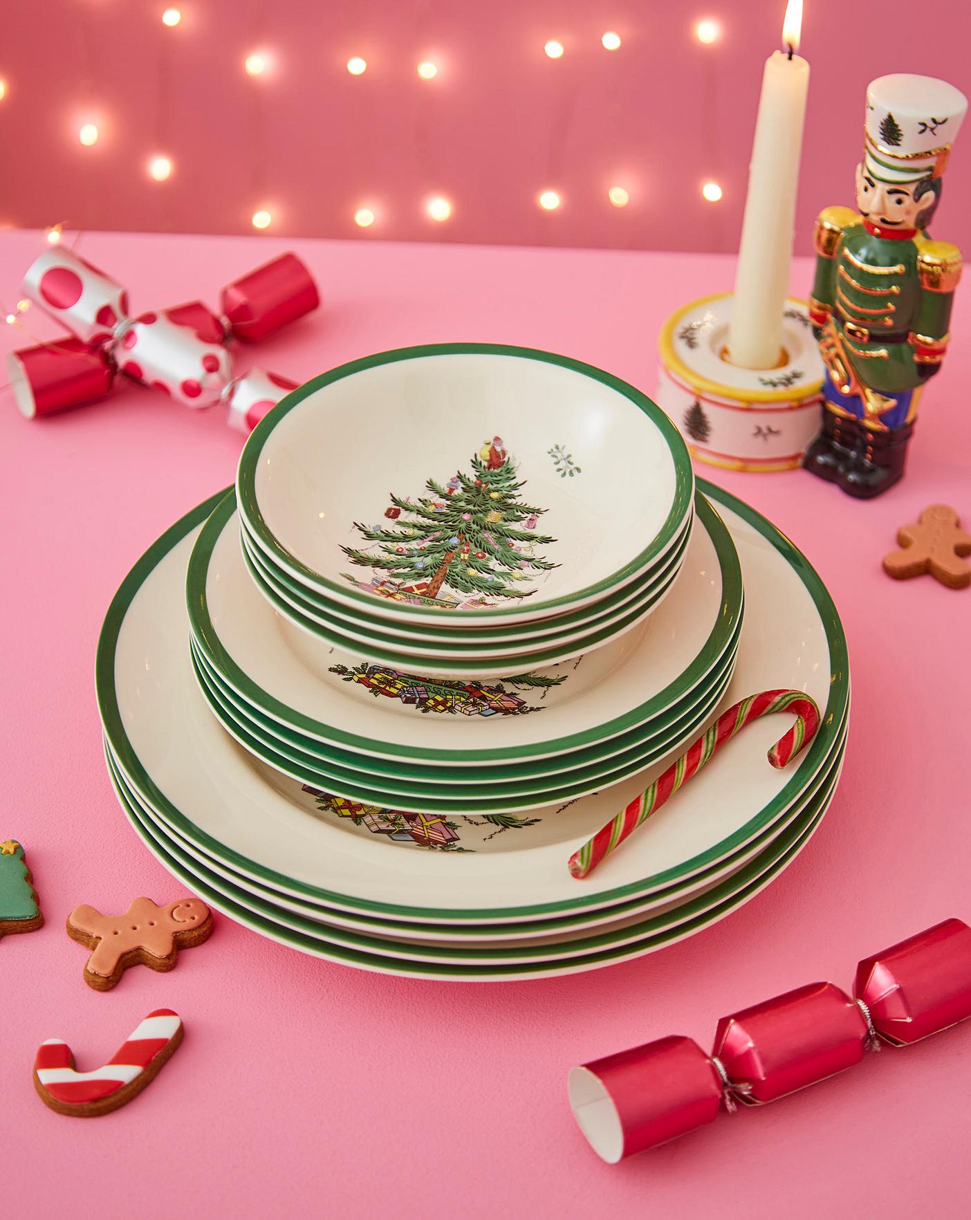 spode christmas tree canape plates