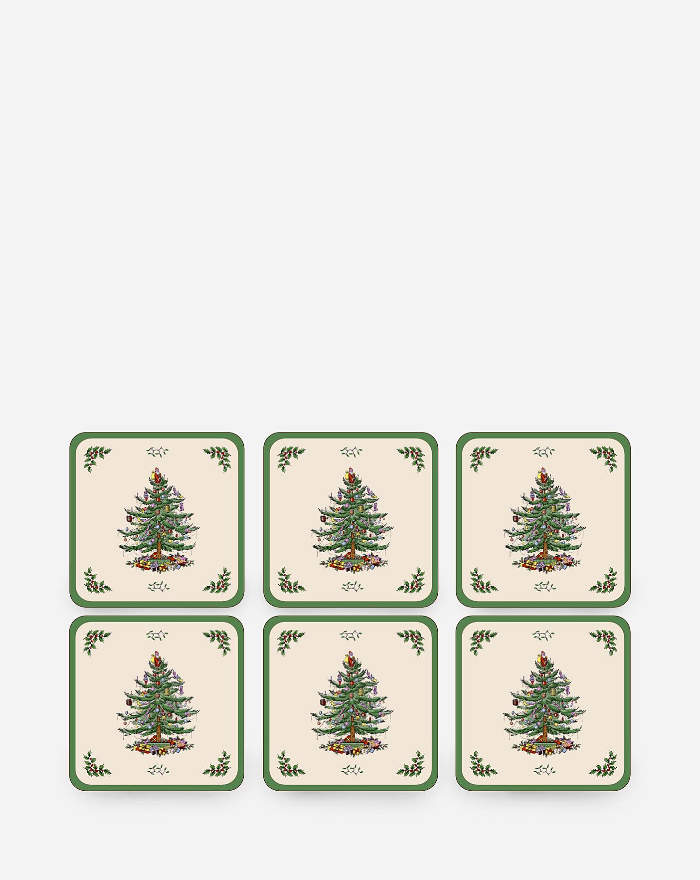 spode christmas tree coasters