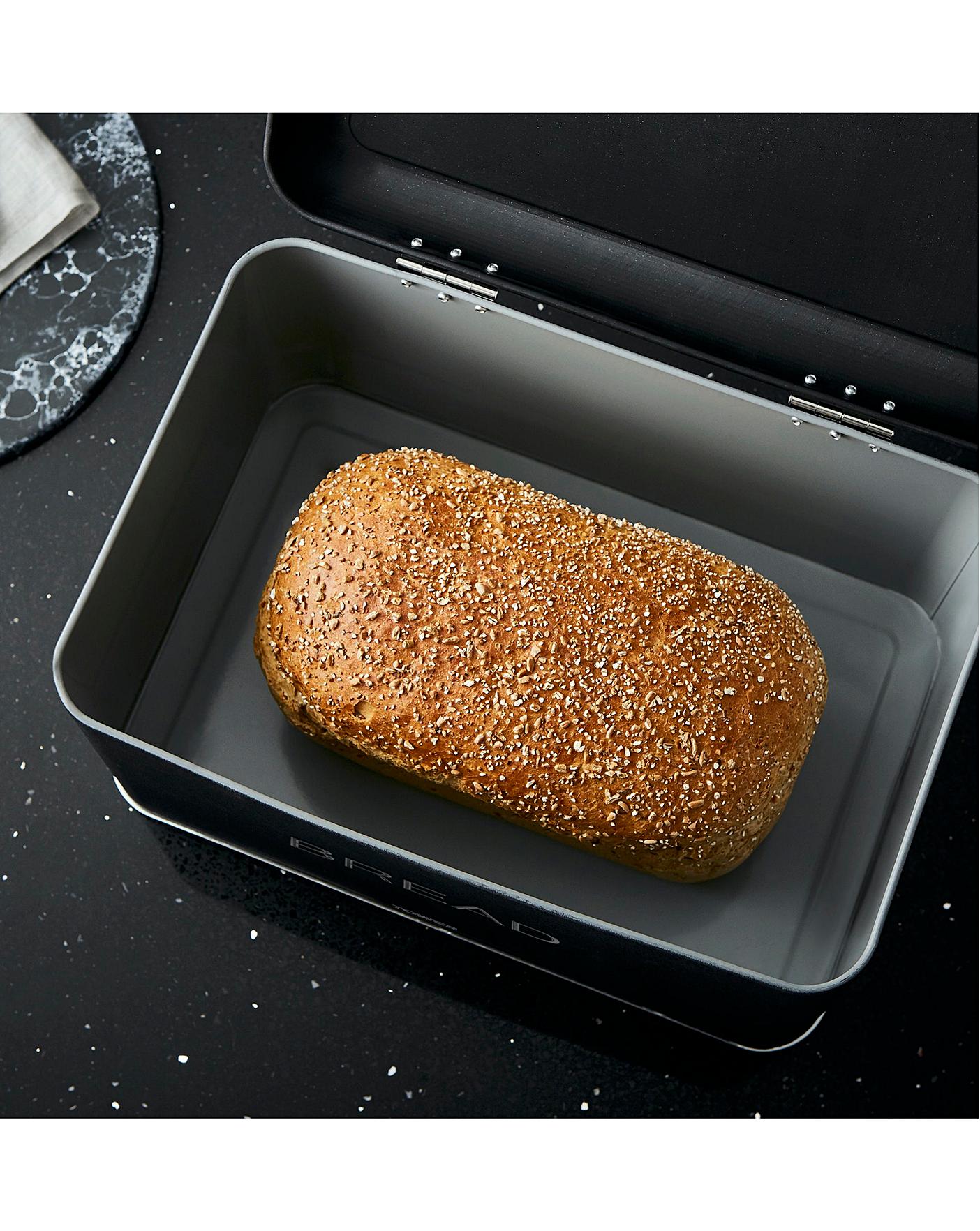 Tower Glitz Bread Bin Black Home Essentials