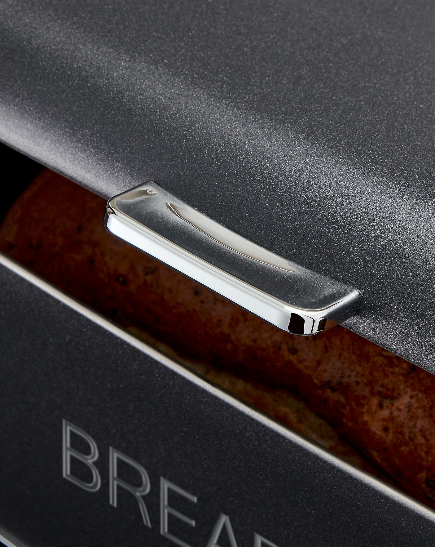 Tower Glitz Bread Bin Black Home Essentials