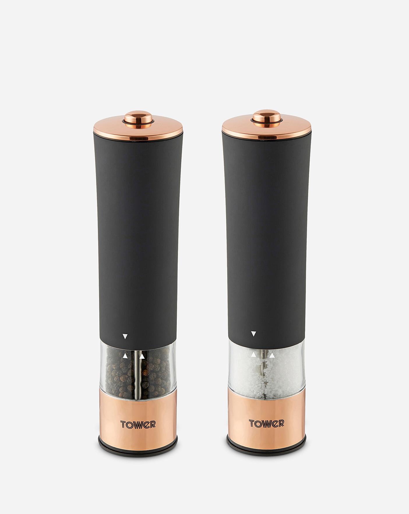 Tower Linear Salt & Pepper Mill Black