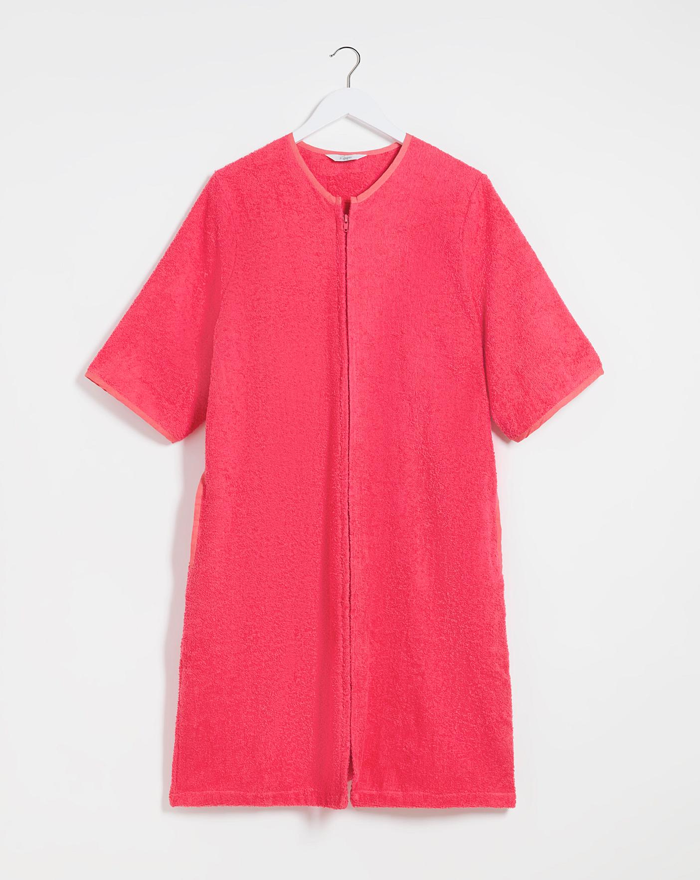 pretty secrets towelling zip gown