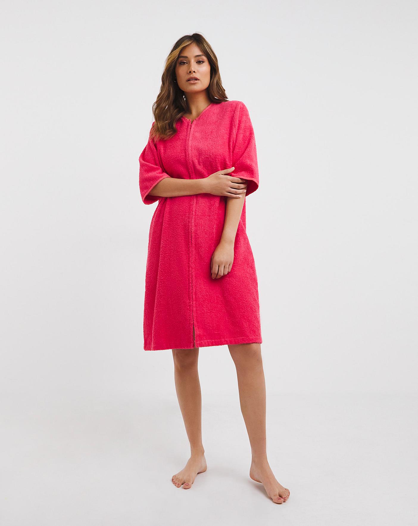 pretty secrets towelling zip gown