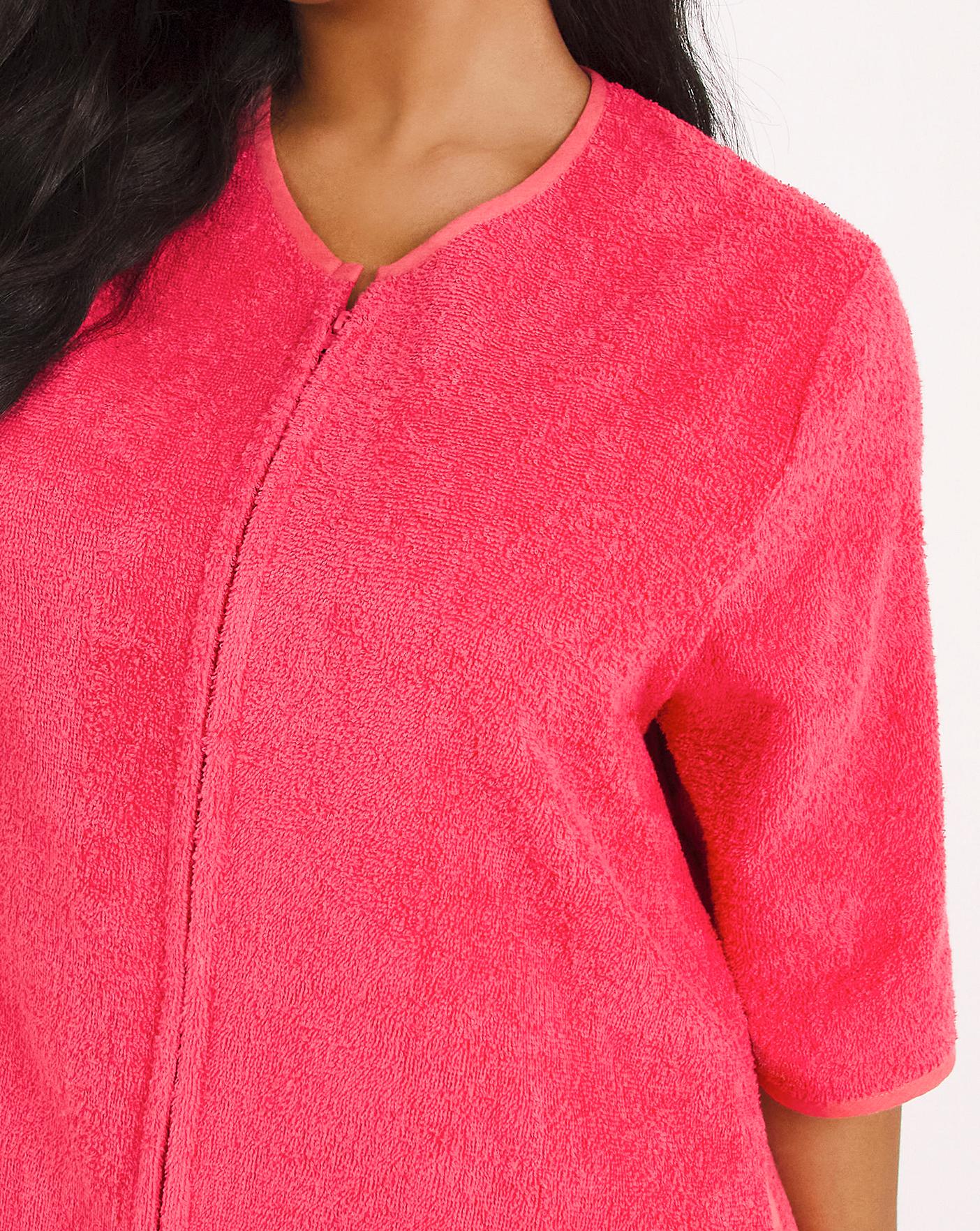 pretty secrets towelling zip gown