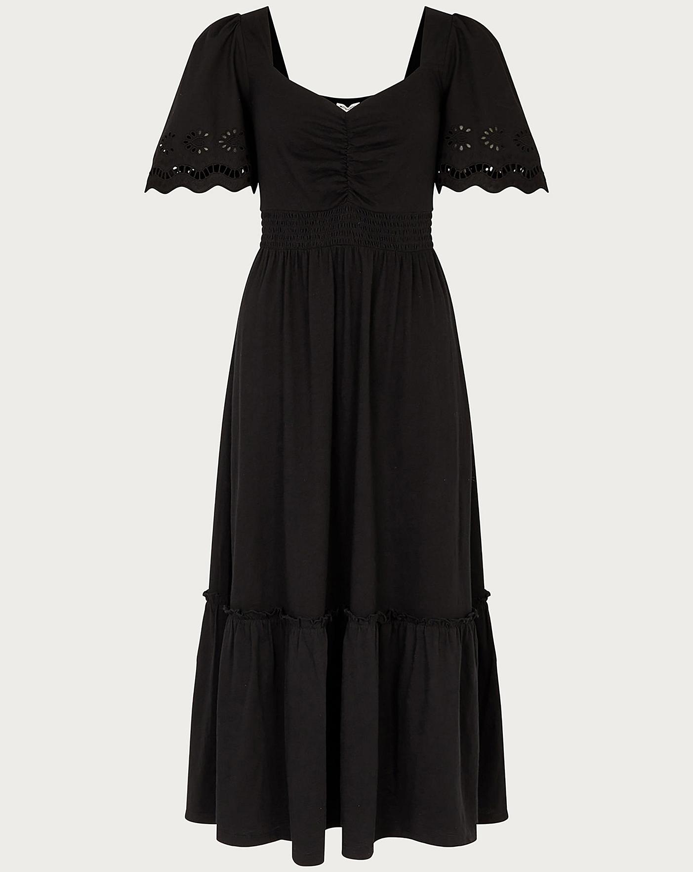 Monsoon Broderie Trim Midi Dress J D Williams
