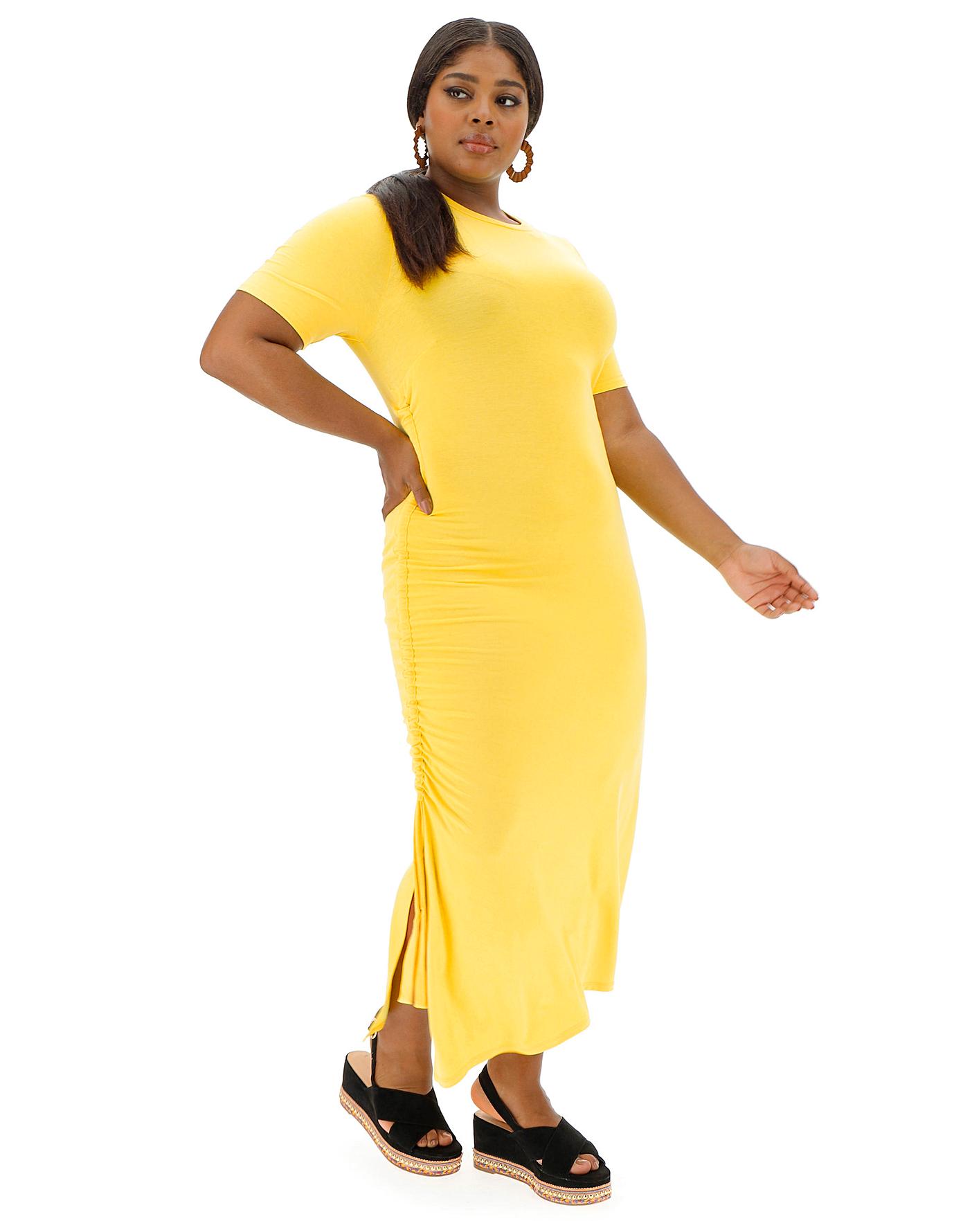 yellow t shirt dress