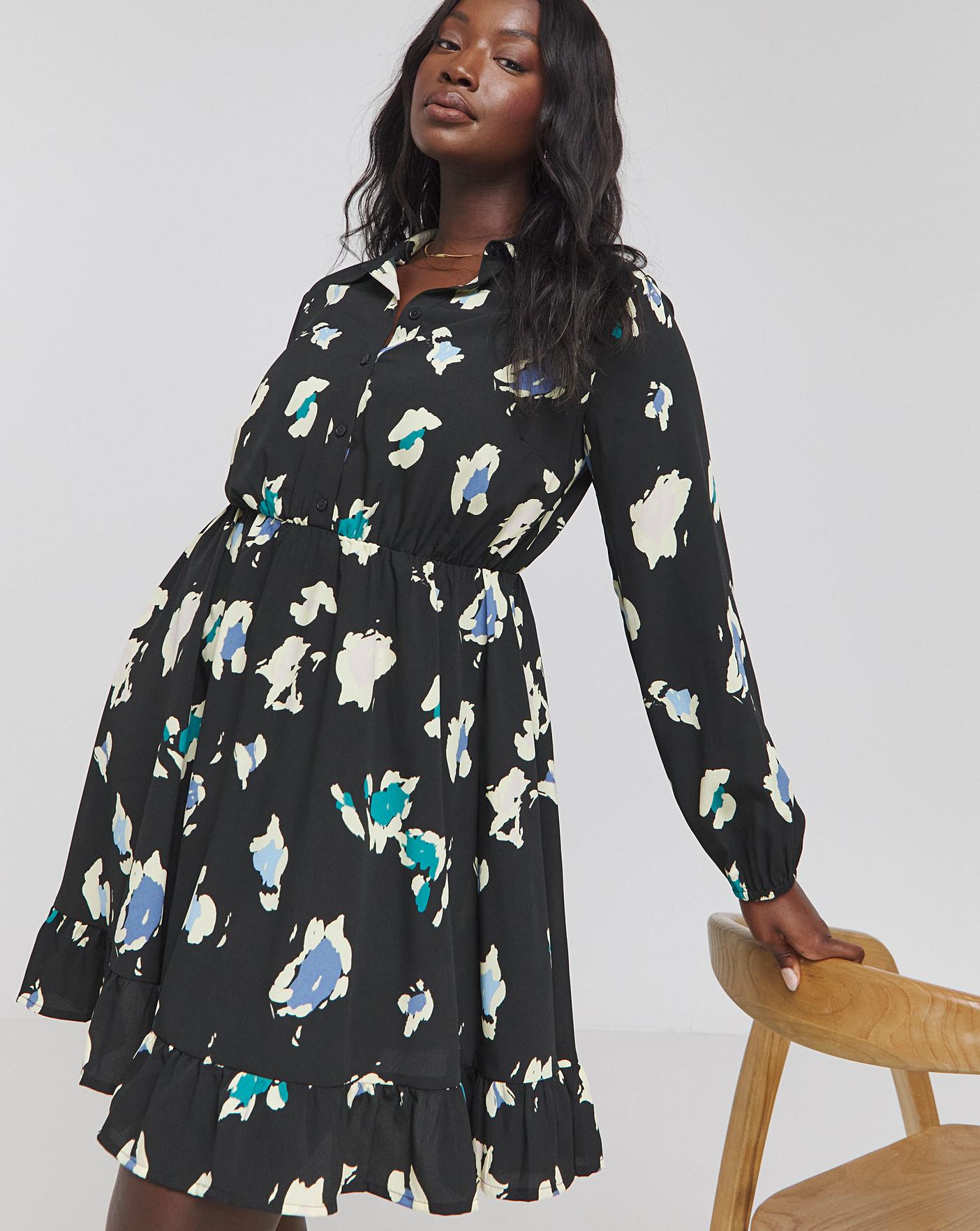 Long sleeve smock dress hotsell