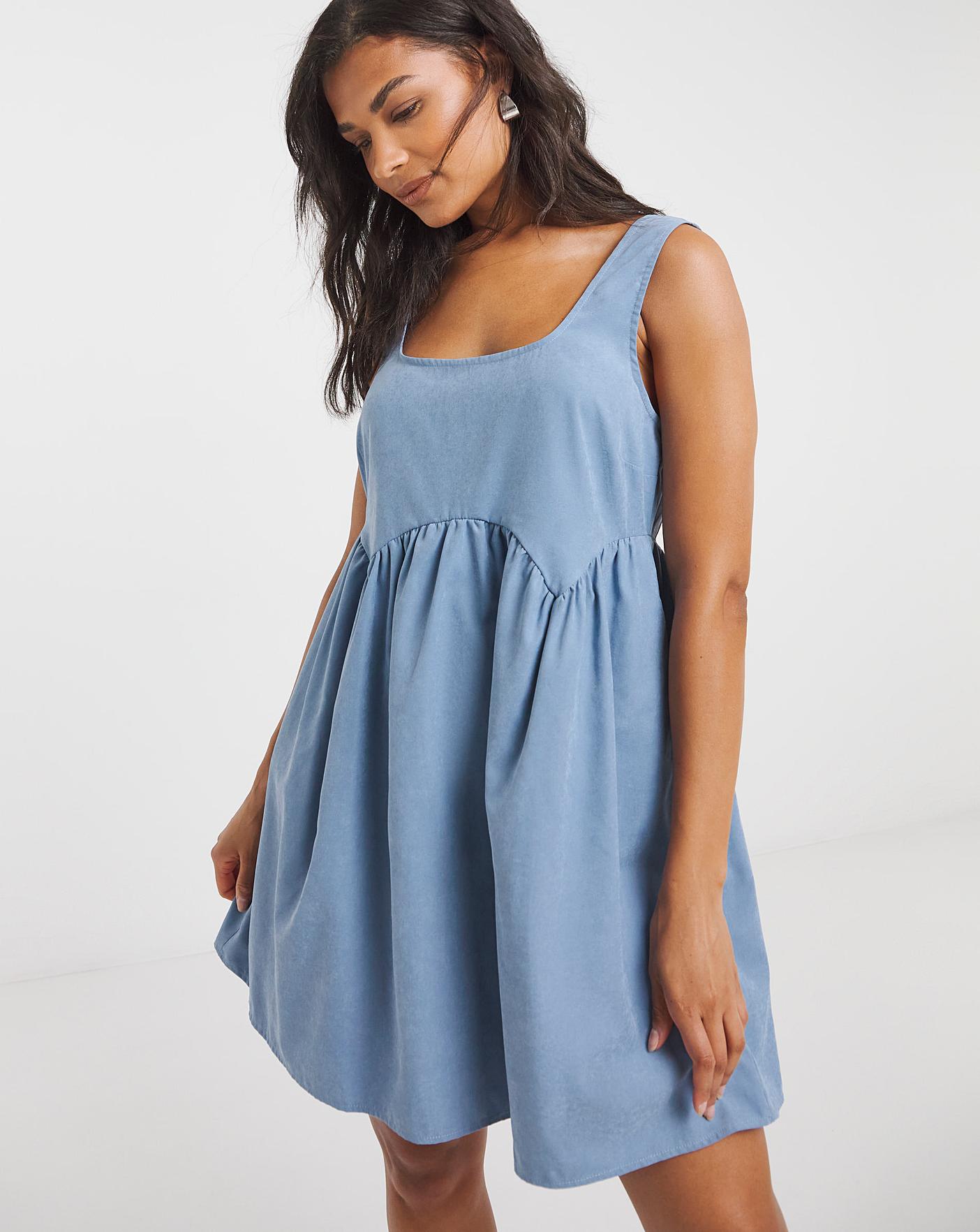 Simply Be Blue Apron Smock Dress | Oxendales Simply Be Blue Apron Smock Dress | Oxendales
