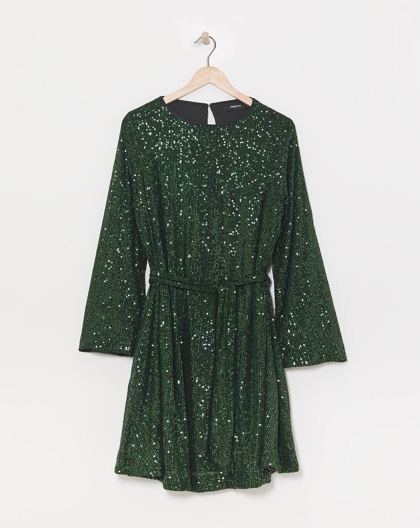 Green Sequin Skater Dress | Oxendales Green Sequin Skater Dress | Oxendales
