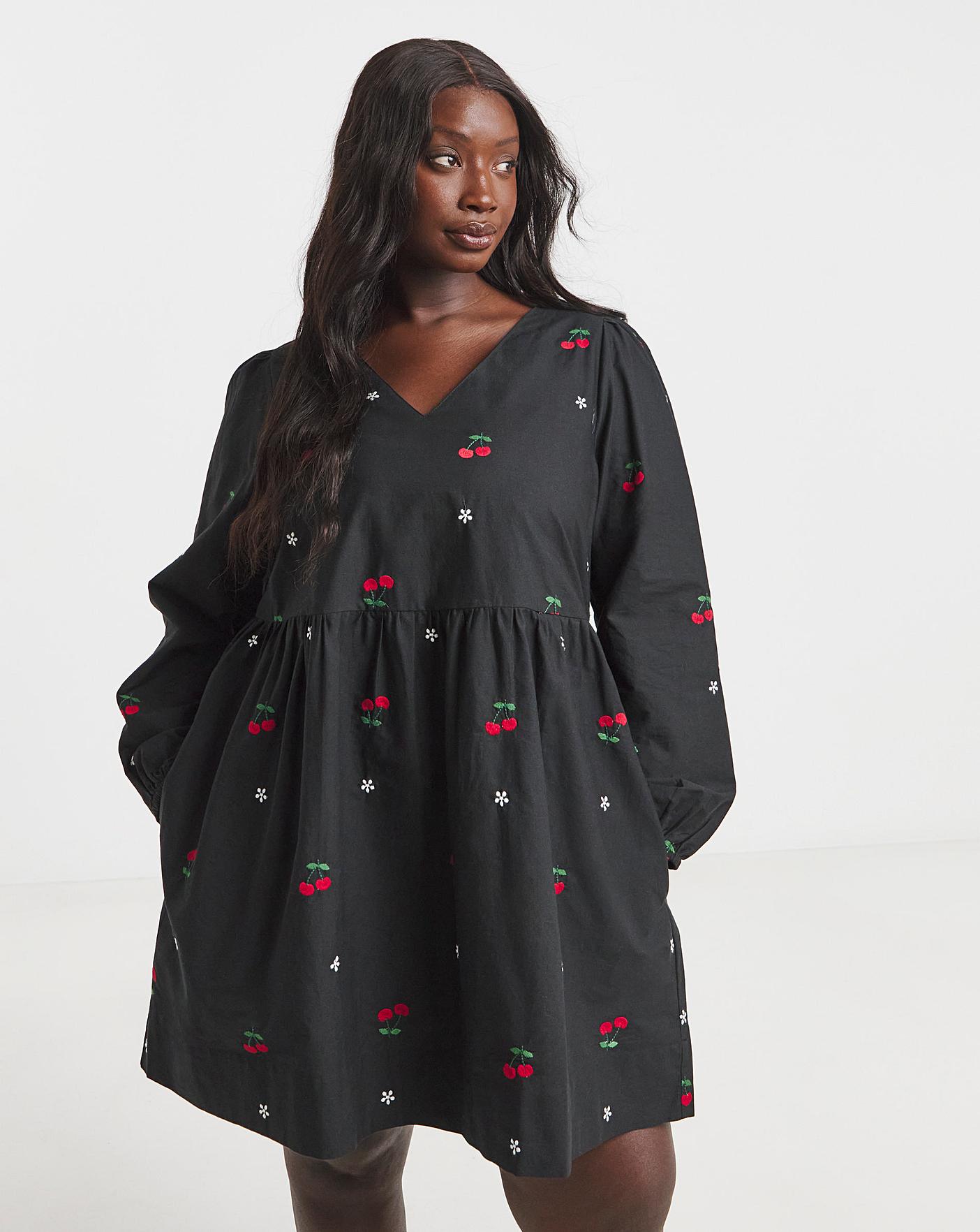 black embroidered smock dress Stitched Palmita Embroidered Huipil Dress main image 1