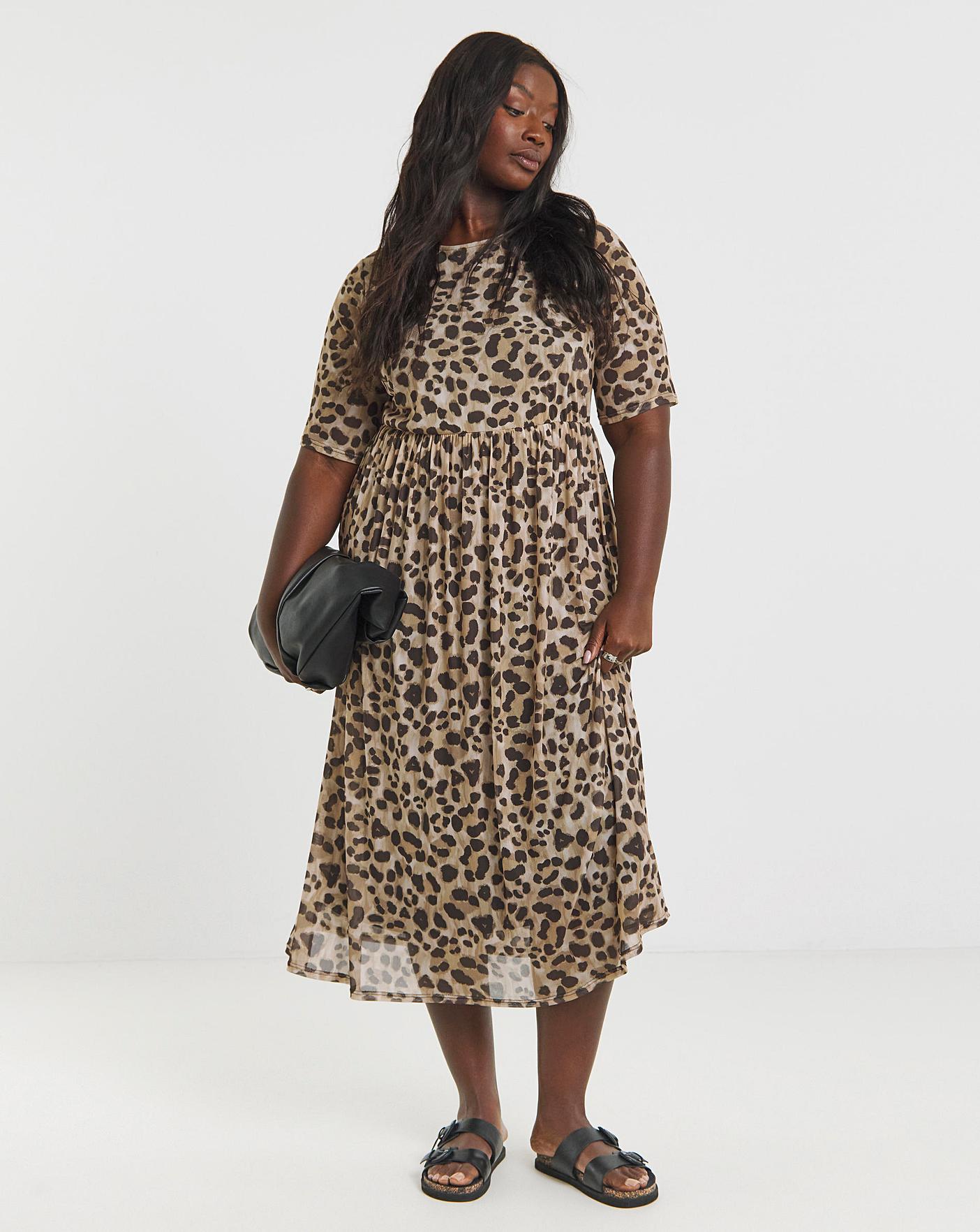 brown mesh midi dress Print Me Brown