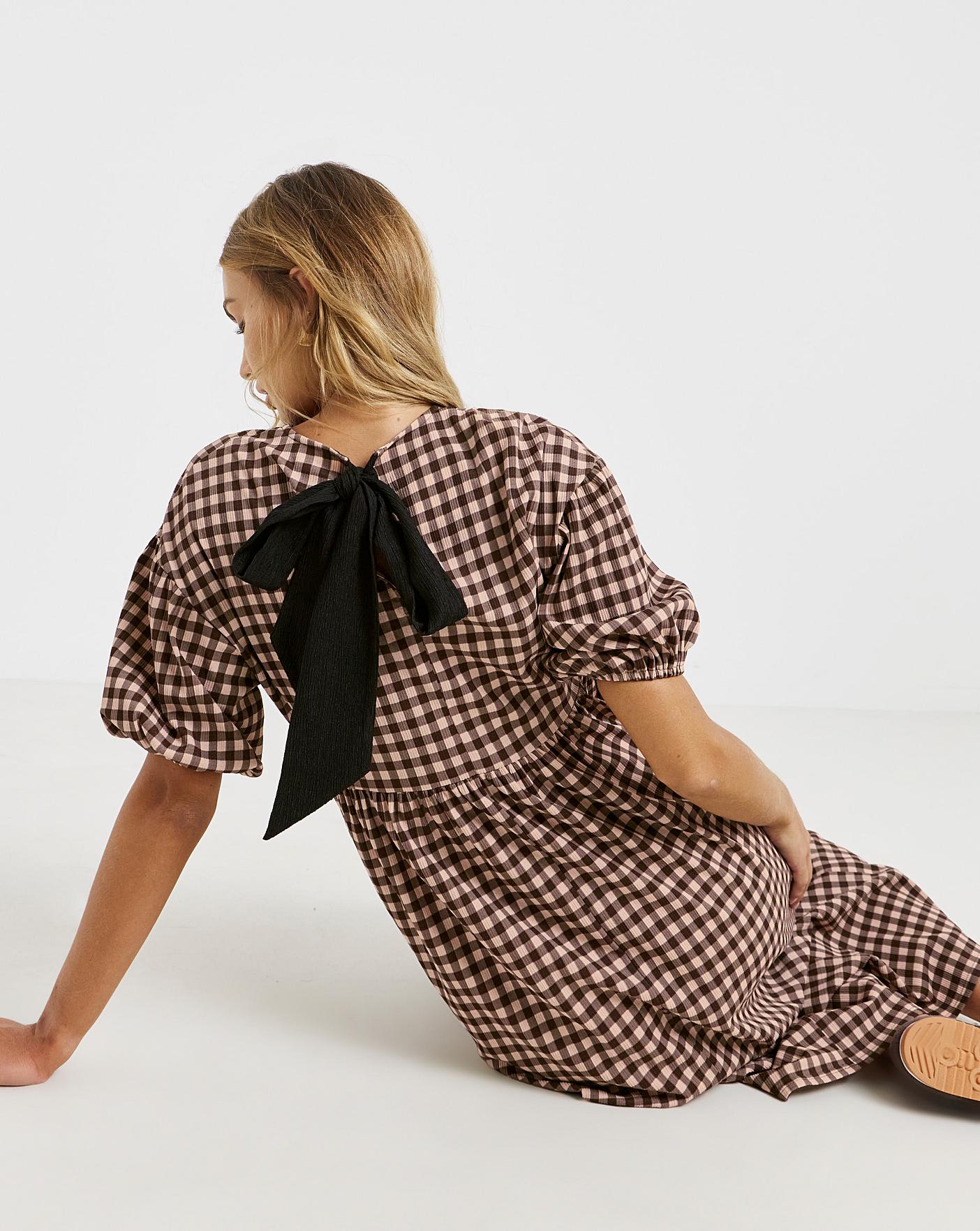 best shoes for brown dress 100% Cotton Brown Stripe Mini Dress - All Dresses main image 0