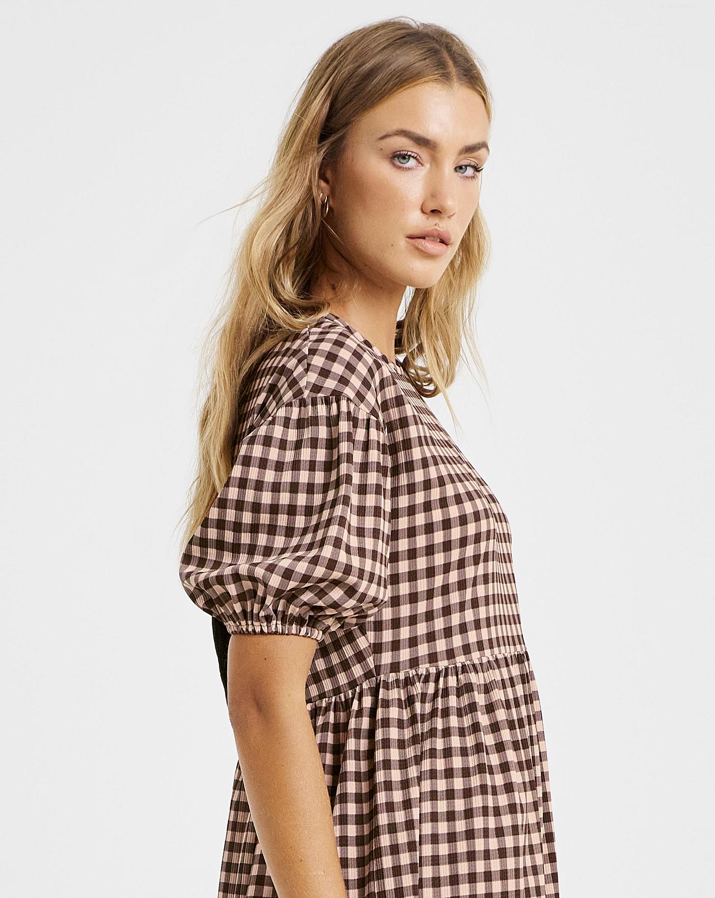 brown dress midi length Lady Black Tie - Romantic Love - Brown Long Sleeve Midi Dress