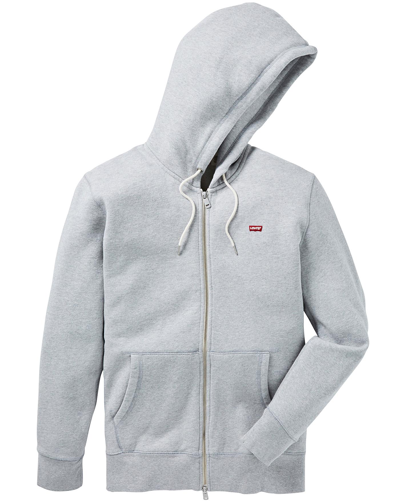 levi's grey zip hoodie