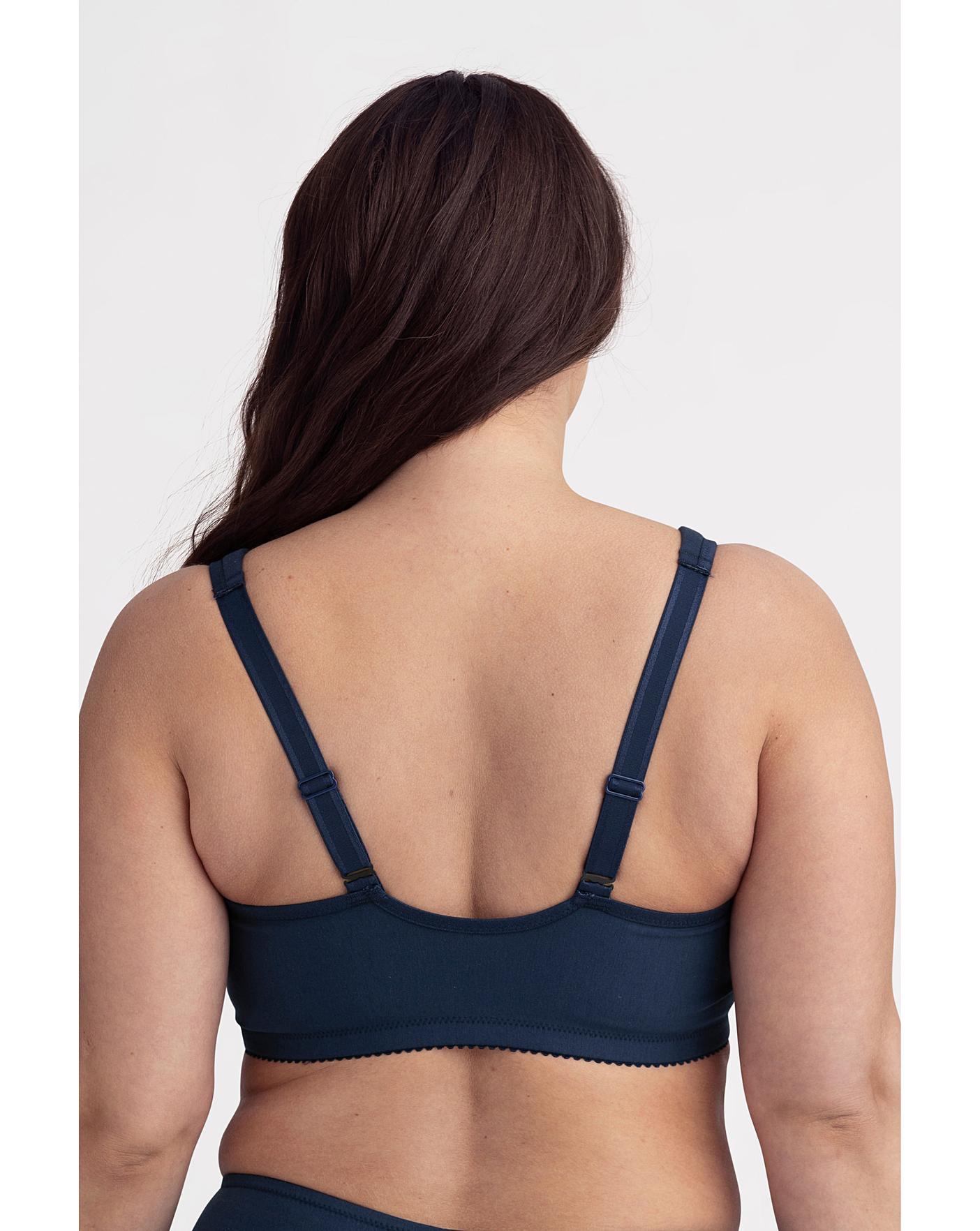 Broderie Anglaise front-closure bra