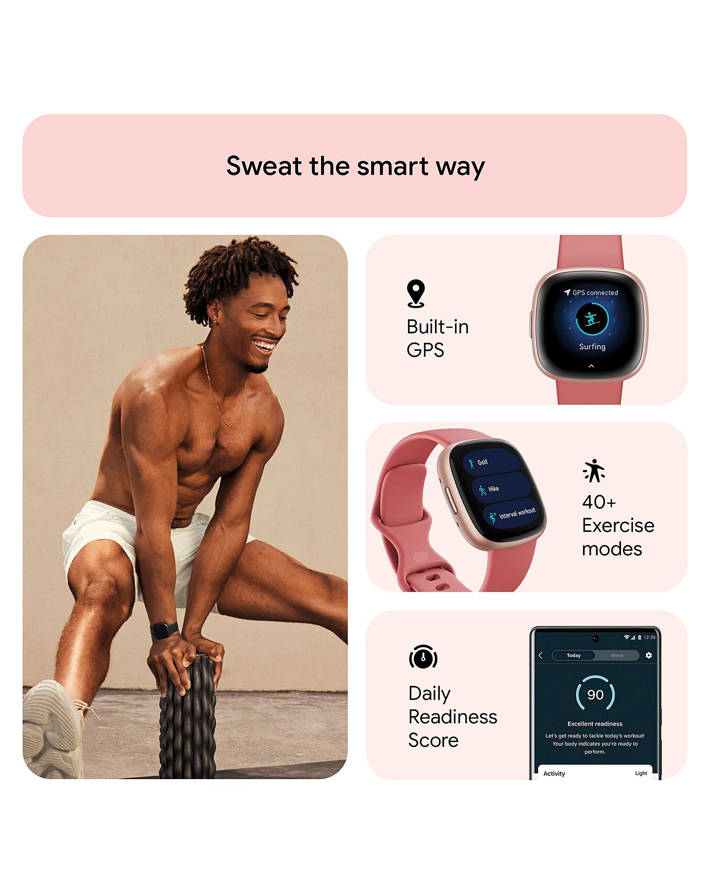 Fitbit versa best sale rose gold watch