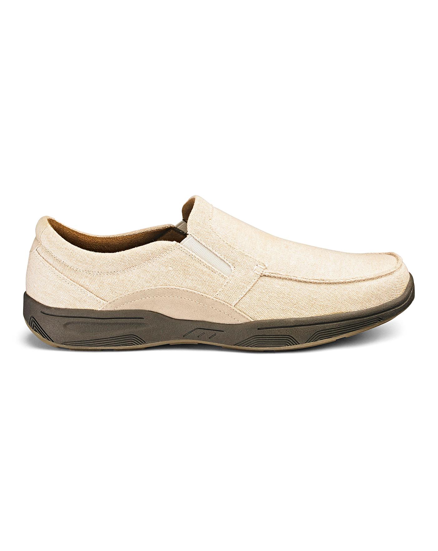 Canvas Slip On Shoes Wide Fit