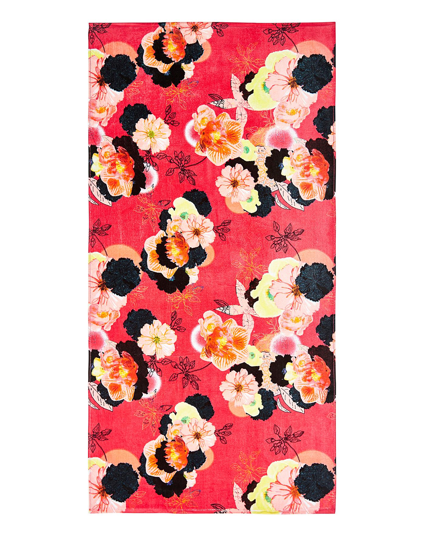 floral beach towel