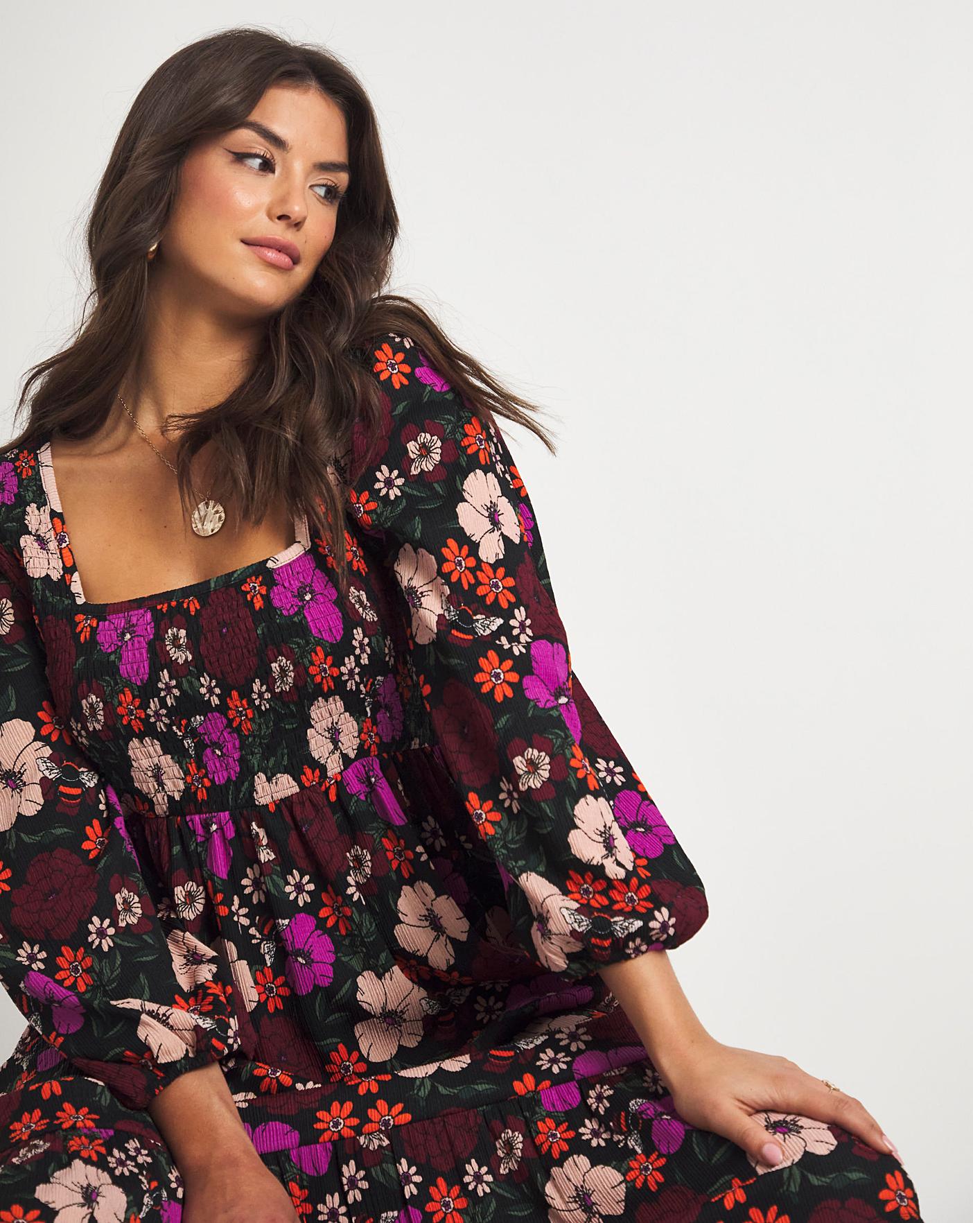 Emma Mattinson Waffle Tiered Midi Dress 