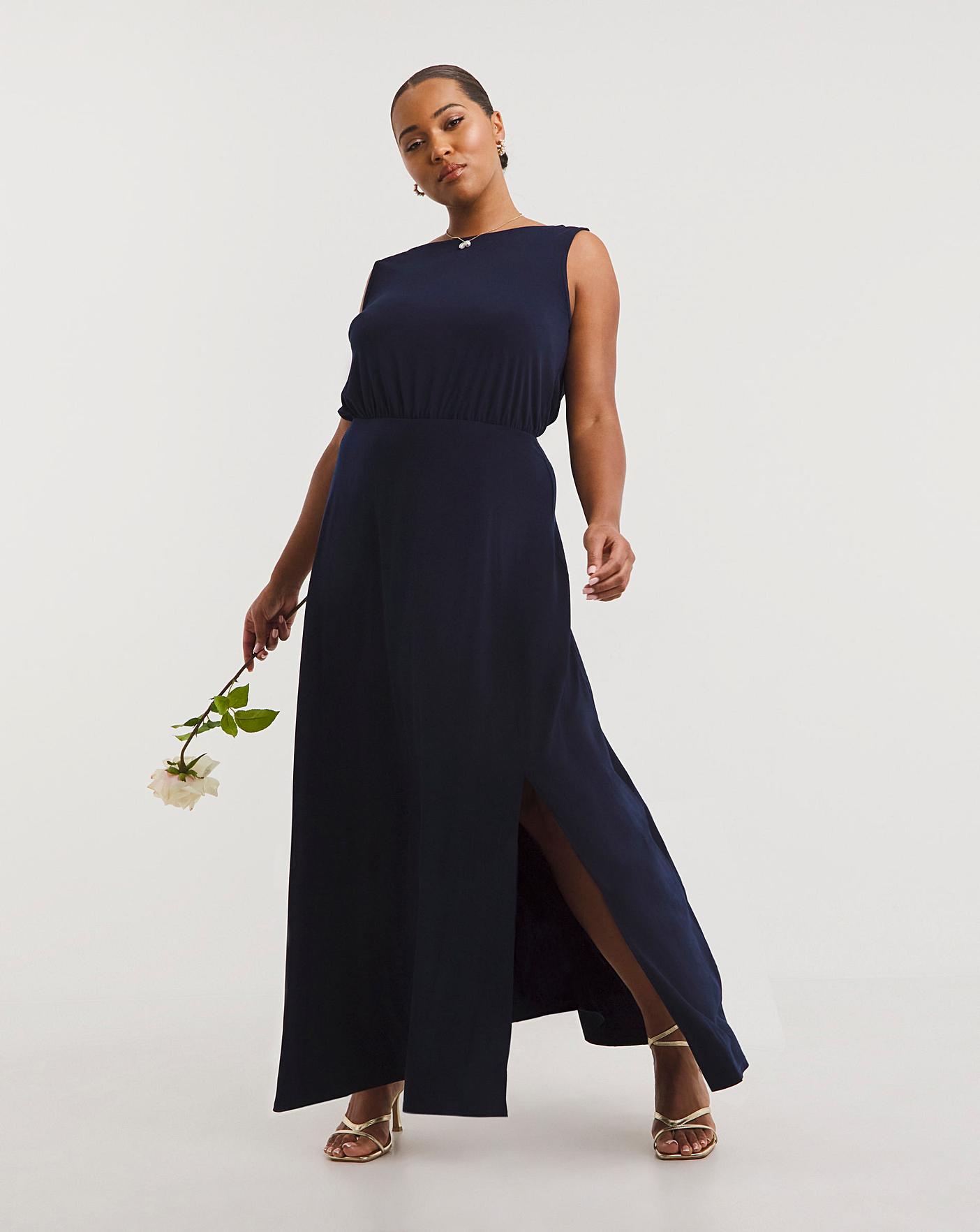 Navy maxi dress with sales split