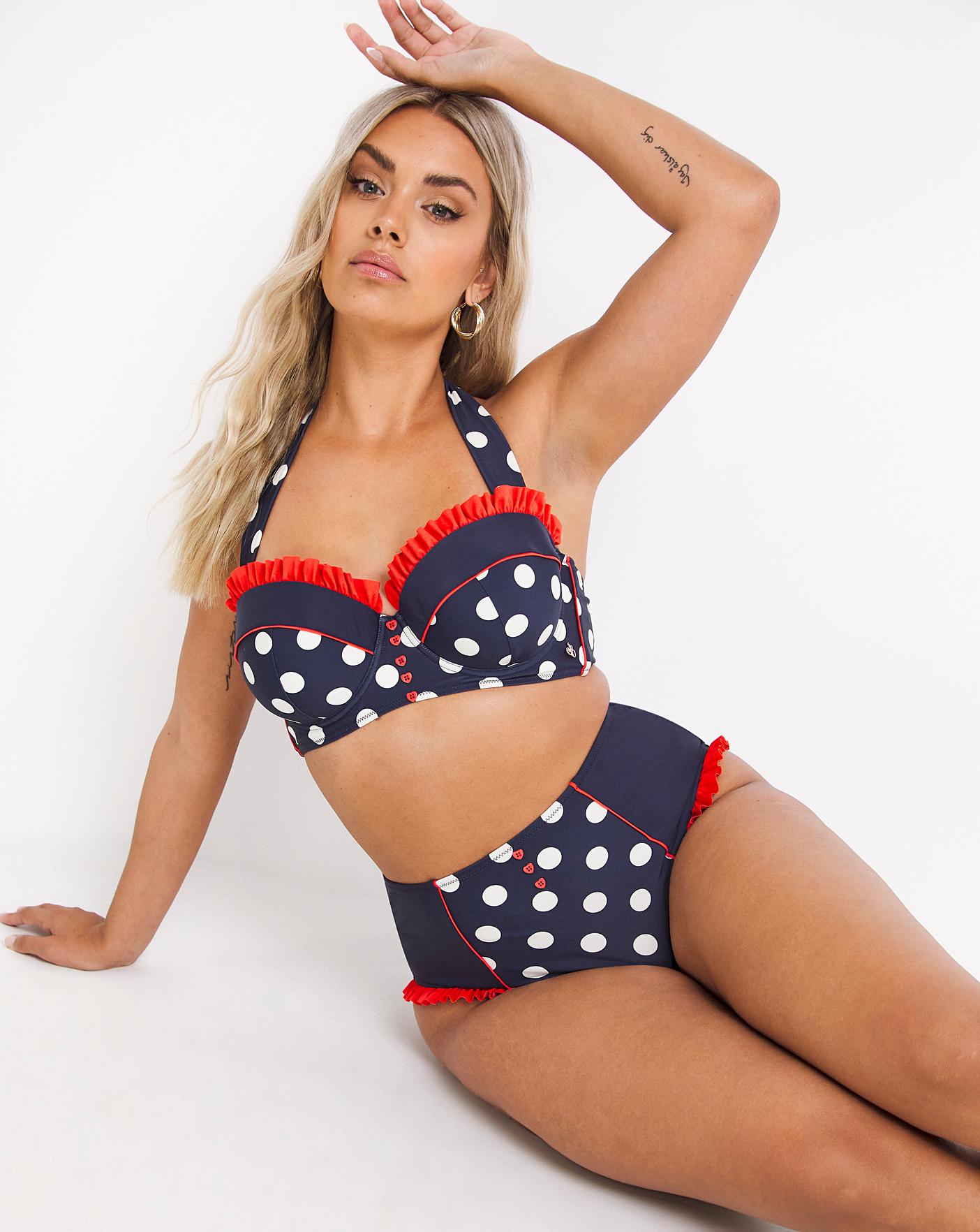 Polka dot swimsuit top online