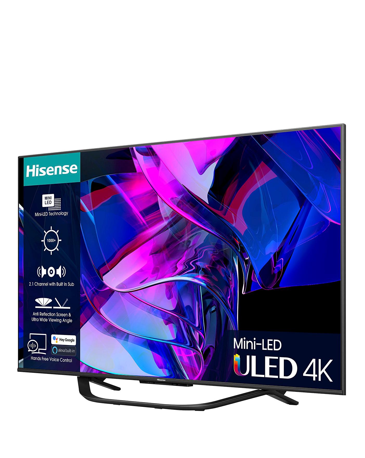 Hisense 55 Inch ULED Mini-LED Smart TV 55U7KQTUK - 144Hz VRR, HDMI 2.1,  Quantum Dot Colour, Dolby Vision IQ, VIDAA, and , Freeview Play