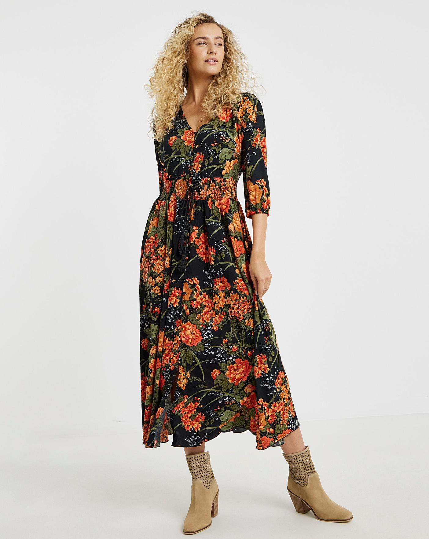 honey brown dress Houndstooth Honey Dress S Orange by Lane 201