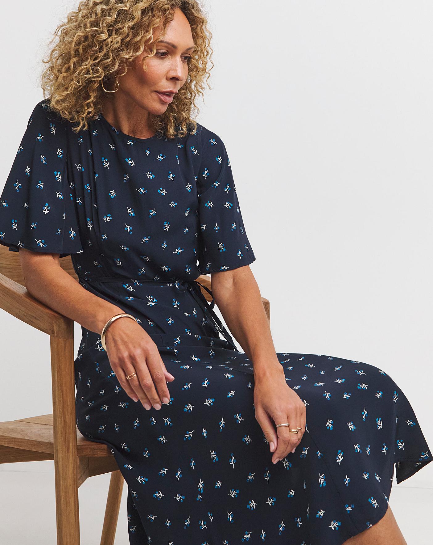 knee length dresses for ladies French Connection Cotton Sateen Midi Dress- Marine ***FINAL SALE*** – Hand  In Pocket main image 0