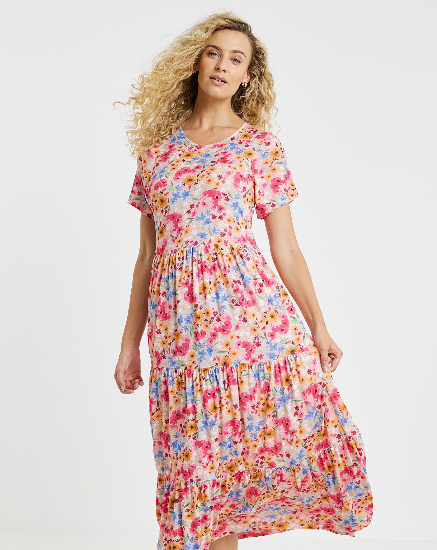 blue and brown dress clothes Millie Floral Maxi Dress | Joe Browns main image 1