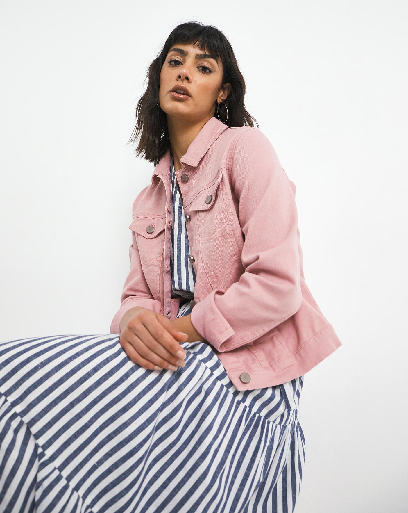 Dusky pink deals denim jacket