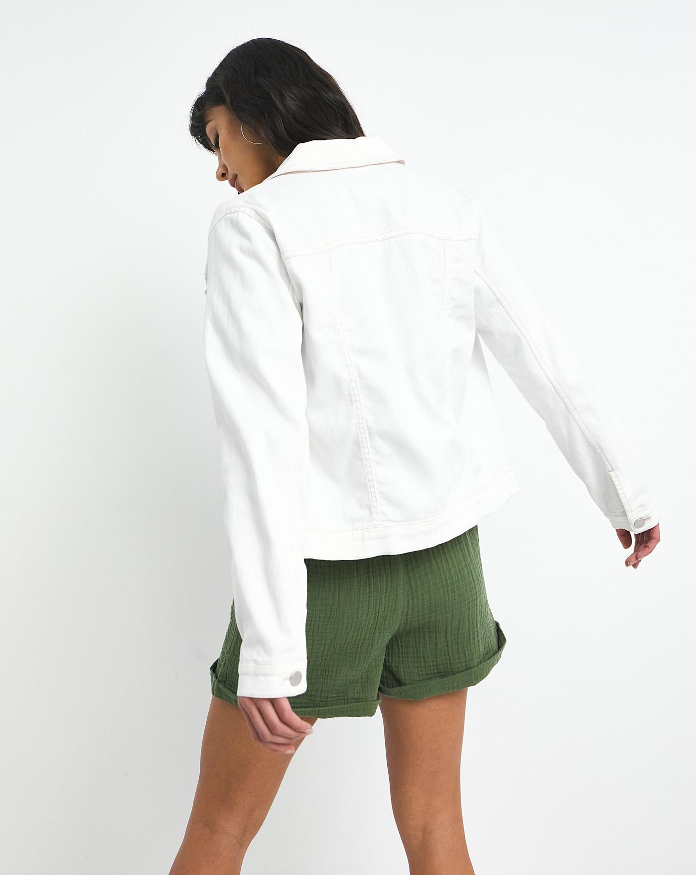 Warm White Western Denim Jacket | J D Williams