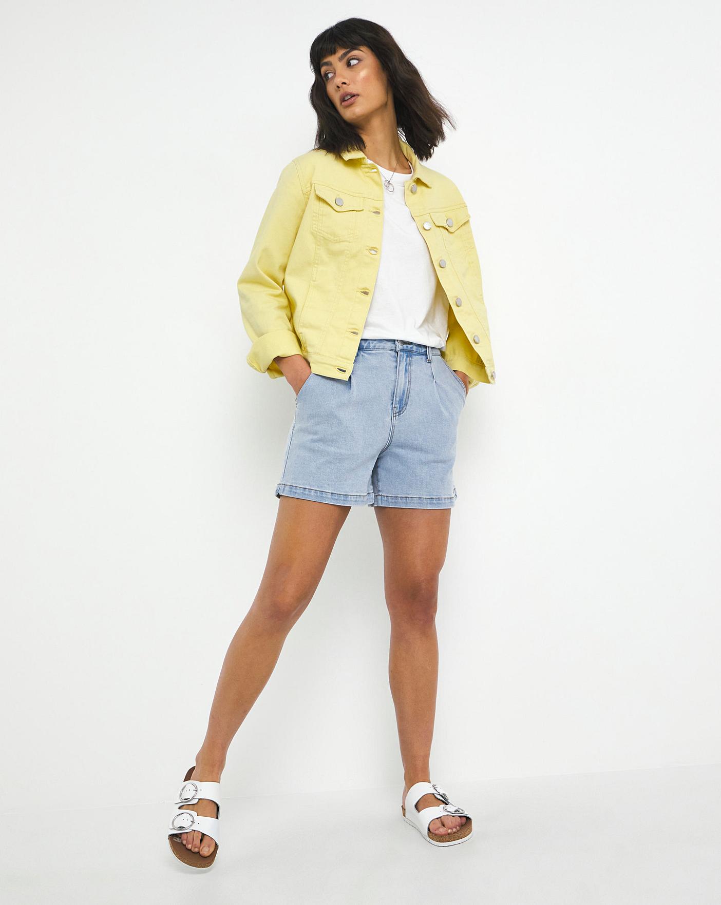 Pastel yellow denim on sale jacket