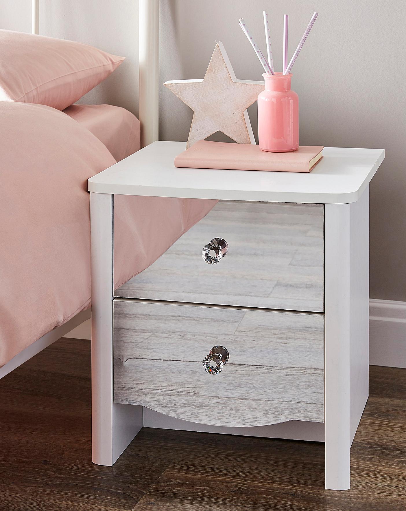 girls white bedside table