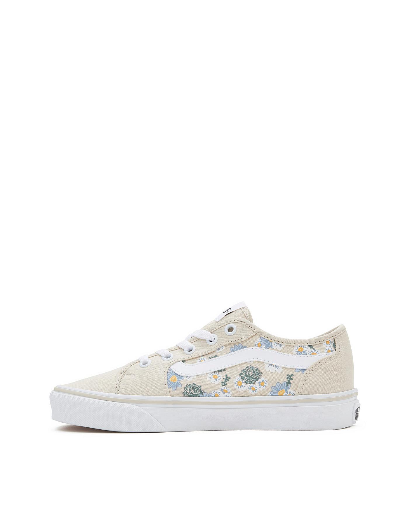 Grey floral vans discount