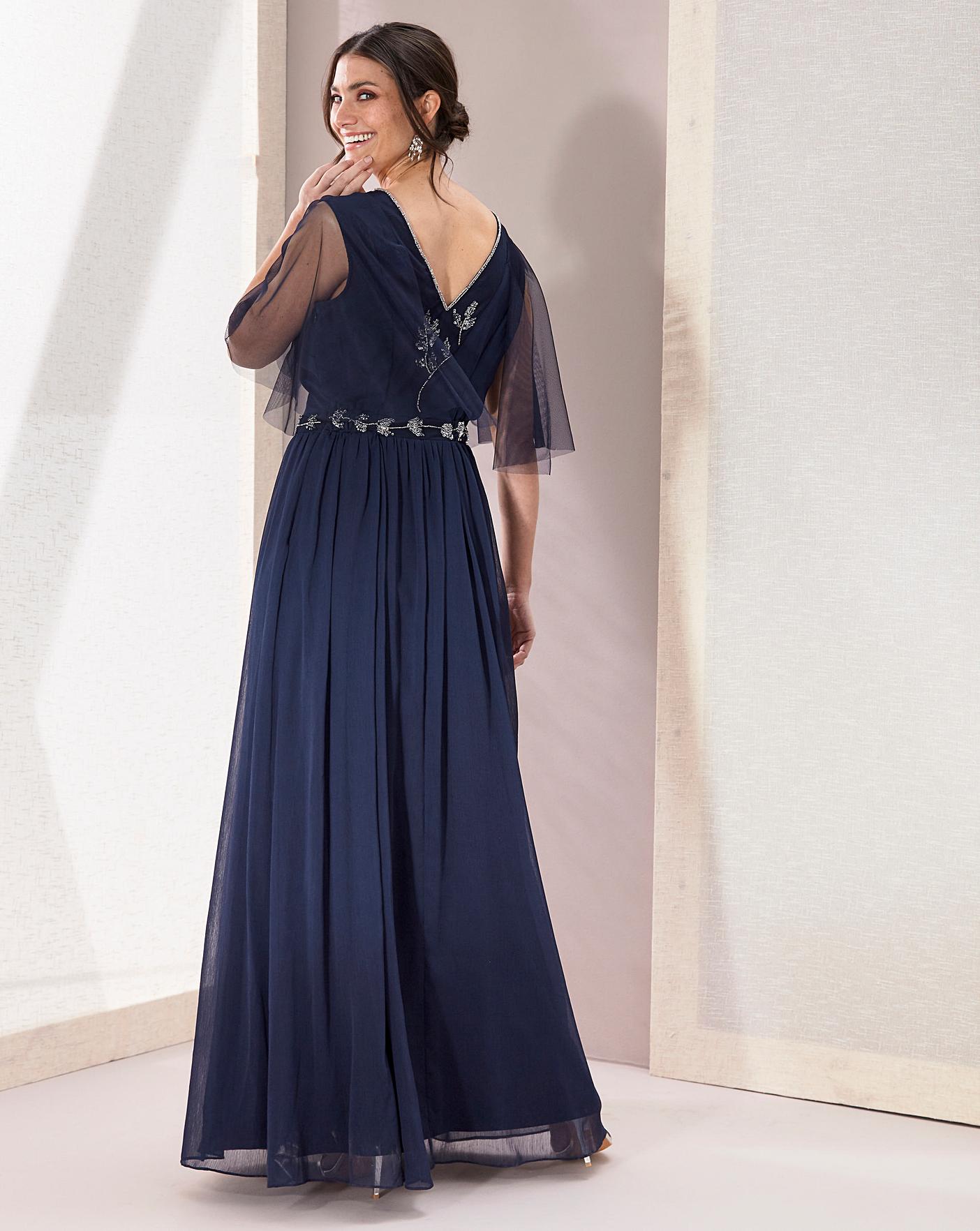 Joanna Hope Grecian Beaded Maxi Dress 