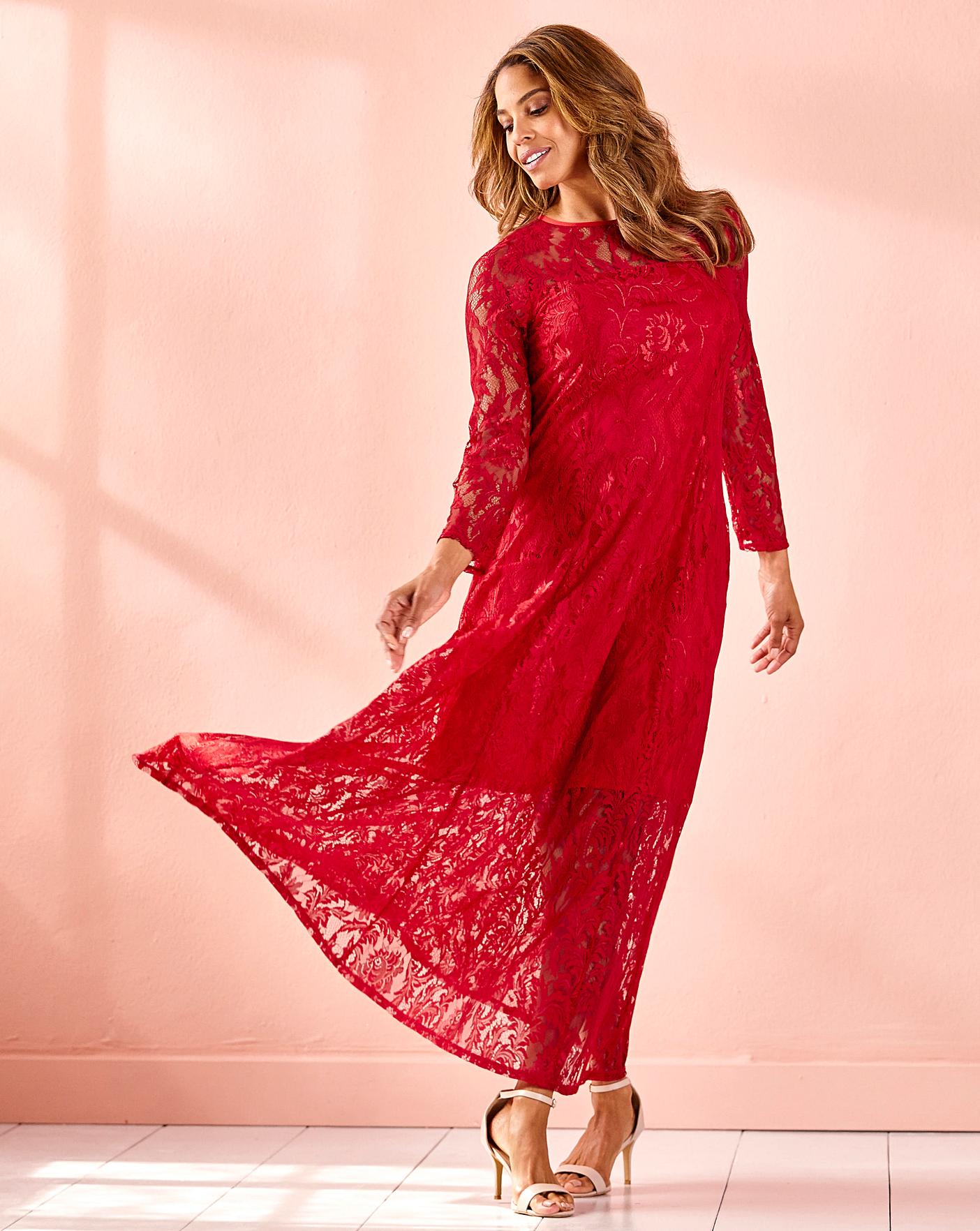 Red Lace Maxi Dresses Online Sales, UP ...