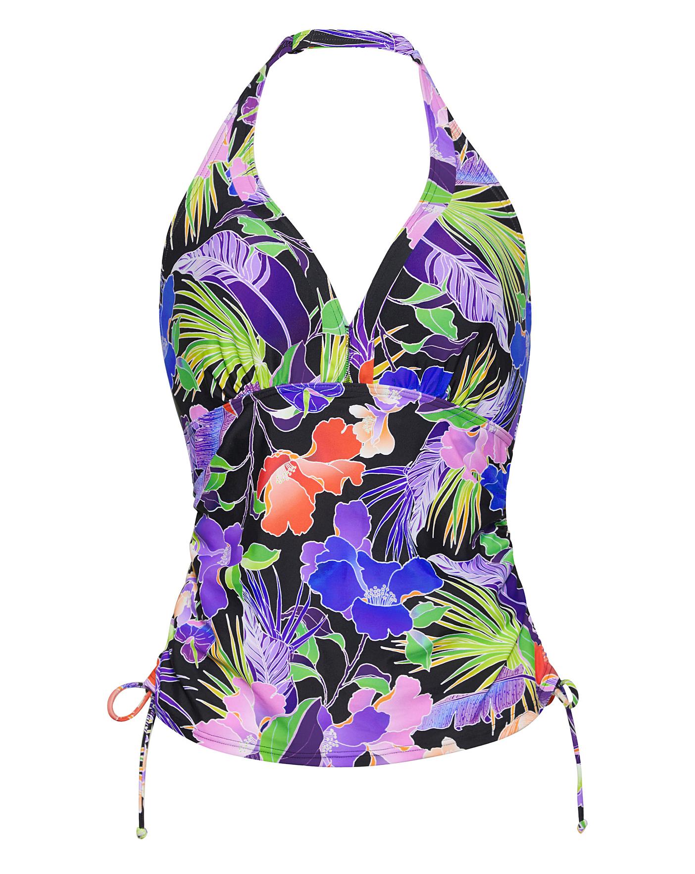 Figleaves womens one piece swimsuit. Neck and halter style. Underwire 38DD
