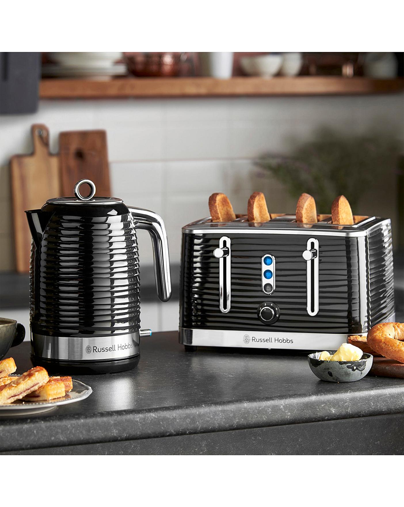Kettle Toaster Set Black Chrome Accents Cheap Russell Hobbs Kitchen Feb Sale