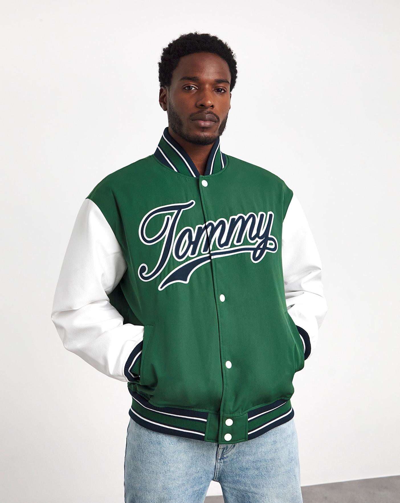 Tommy Jeans Green Varsity Jacket Crazy Clearance