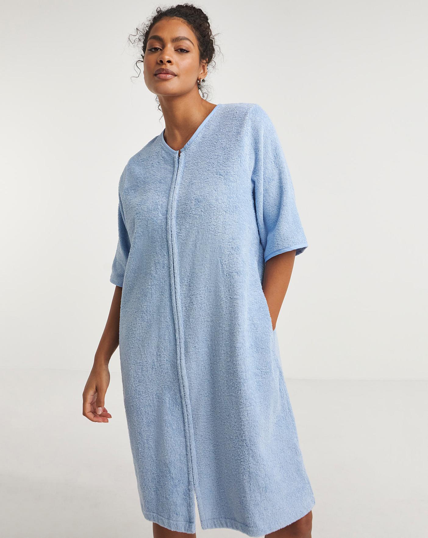 Pretty Secrets Towelling Zip Gown | J D Williams