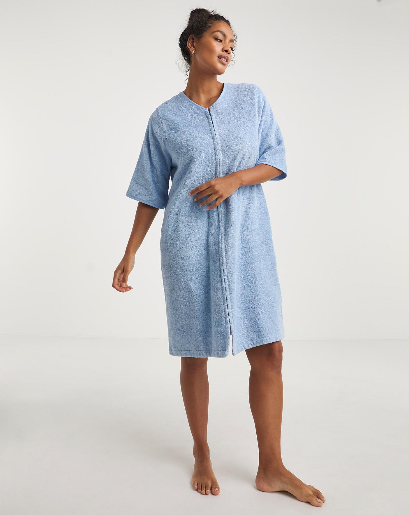 Pretty Secrets Towelling Zip Gown | J D Williams