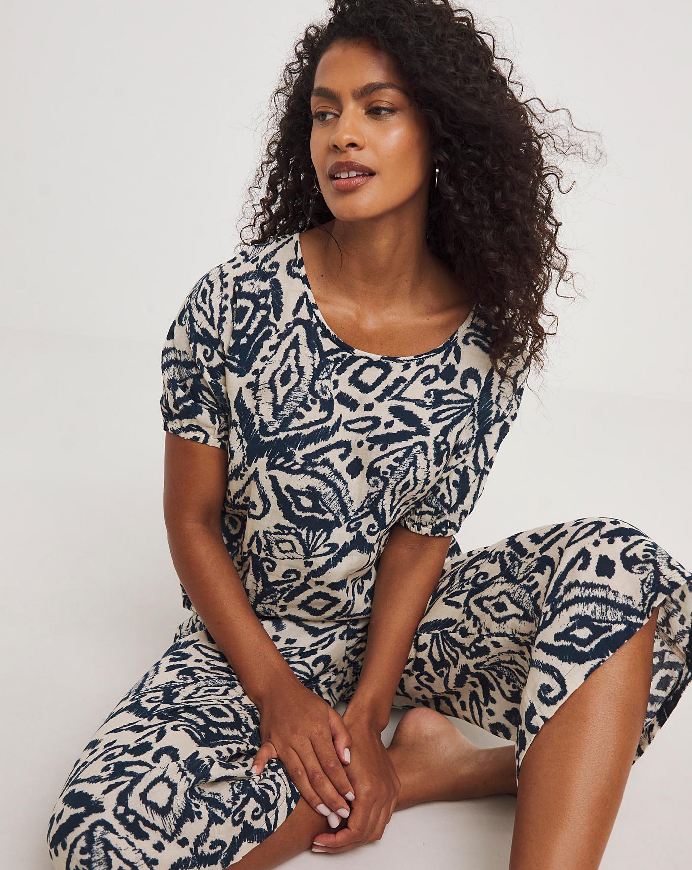 Wide Leg Cheesecloth Lounge Set J D Williams