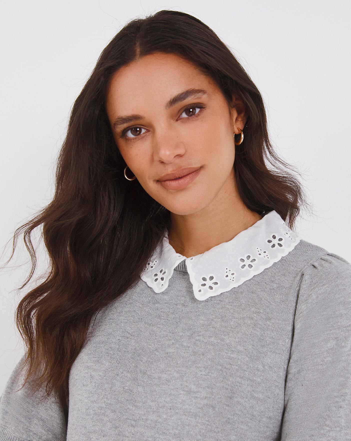 Broderie Collar Jumper J D Williams