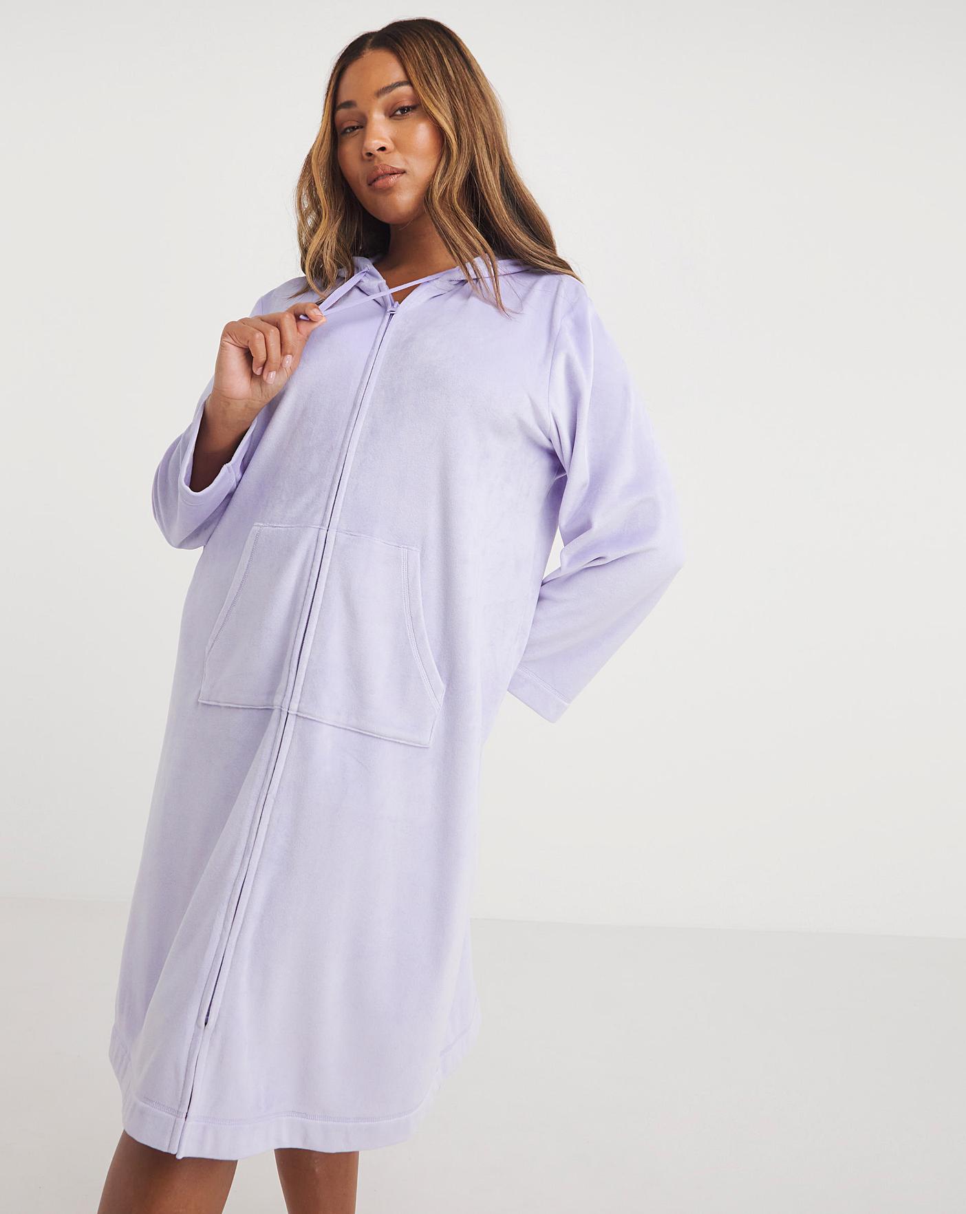 LOFIR Womens Zipper Front Robe, Long Plush Hooded Fleece Soft Bathrobes for  Women Housecoat Sleepwear Pajamas (S/M, Pink) - Walmart.com