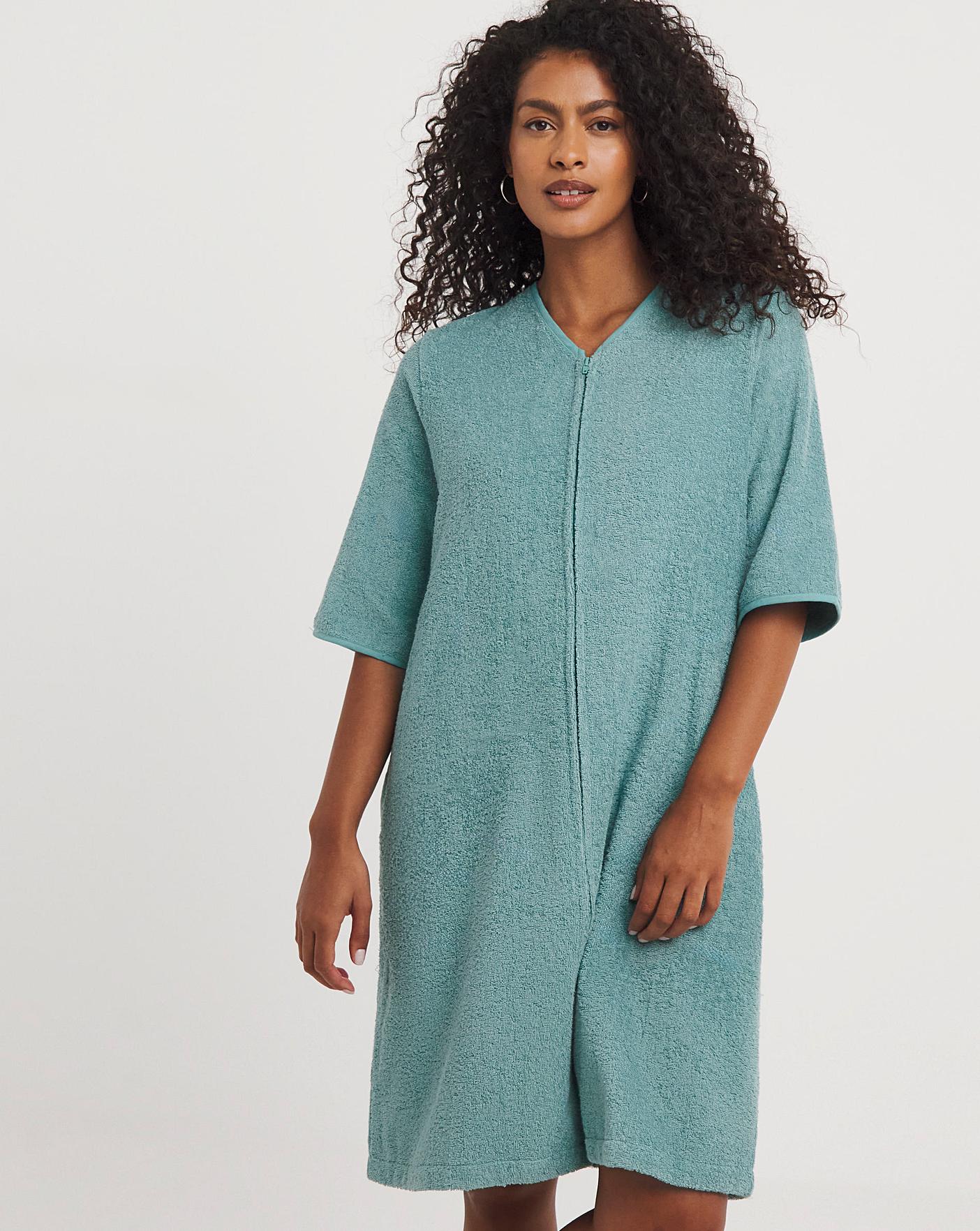 Pretty Secrets Towelling Zip Gown | J D Williams