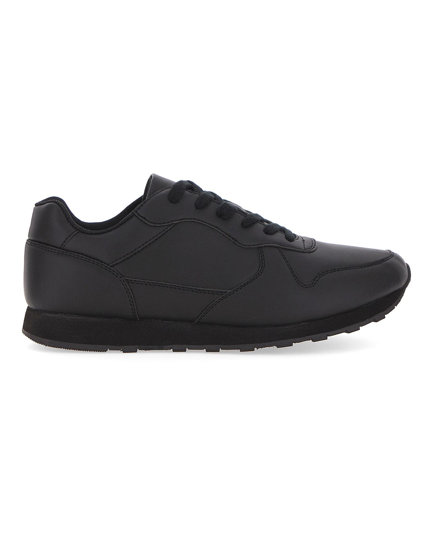 Dean Leather Look Trainer Wide Fit | Fashion World