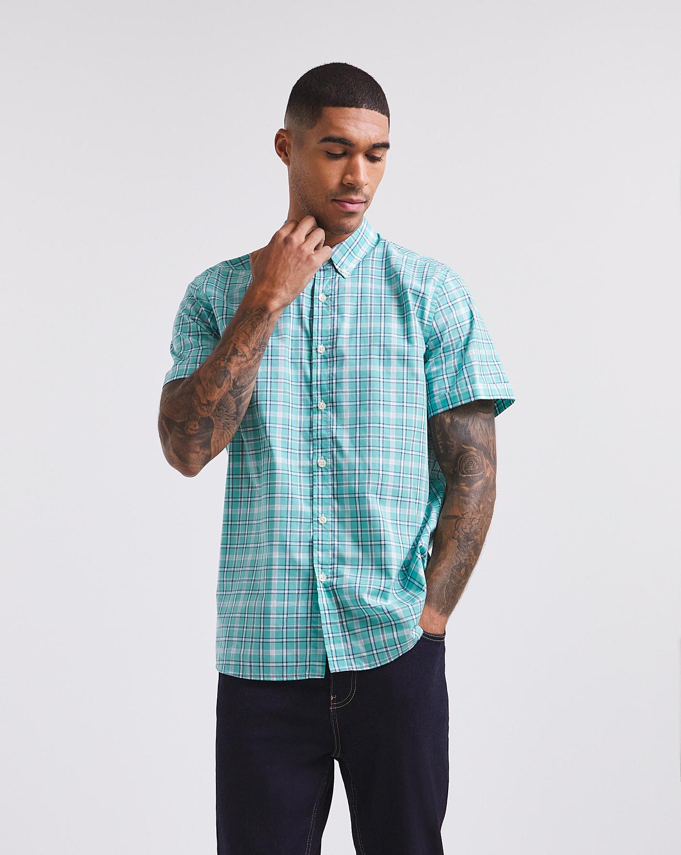 Short sleeve deals check shirt