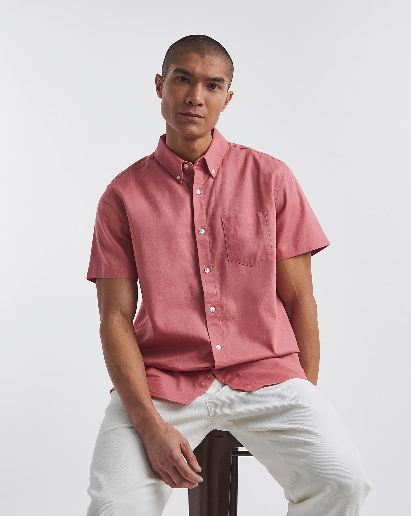 Mens short clearance sleeve linen shirts